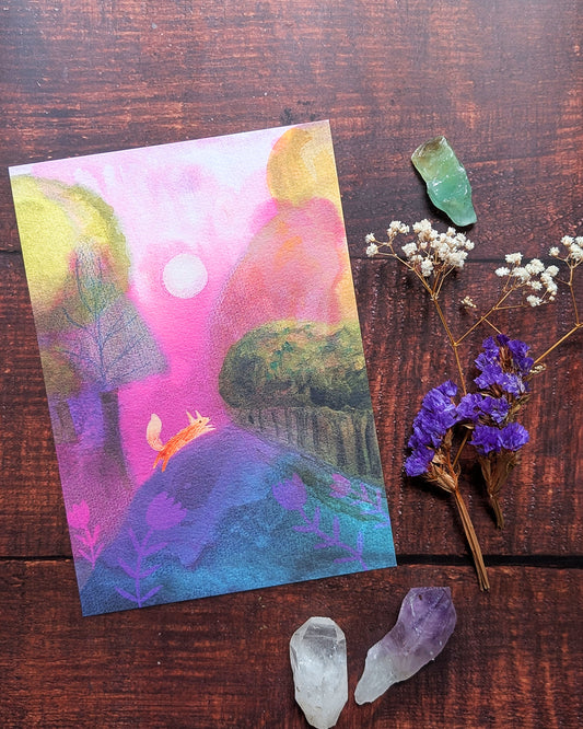 Blood Moon Illustration A5 Art Print