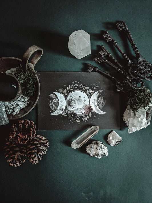 Triple Moon Goddess Print