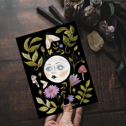 Midnight Garden A5 Illustrated Art Print