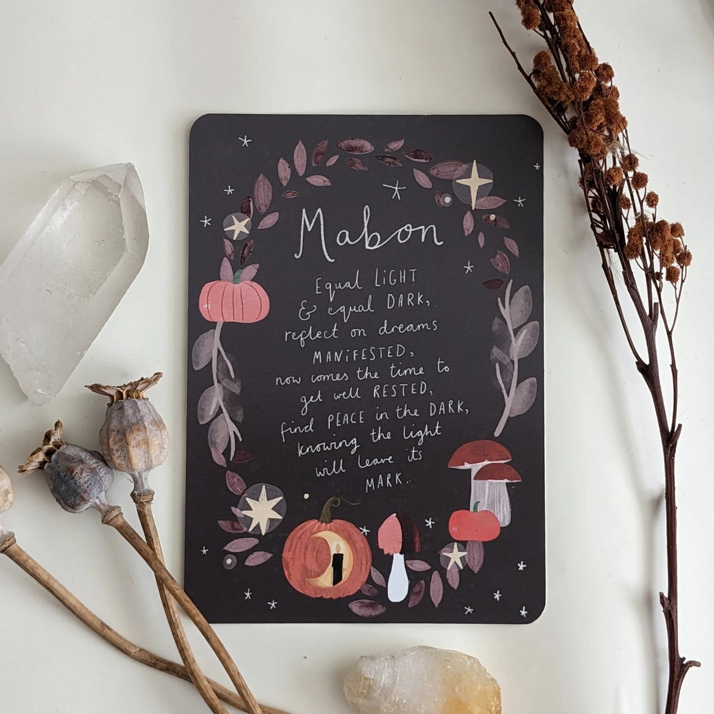Mabon Autumn Equinox Blessing Art Print Altar Card