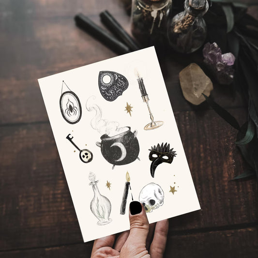 Witchy Objects A5 Illustrated Art Print